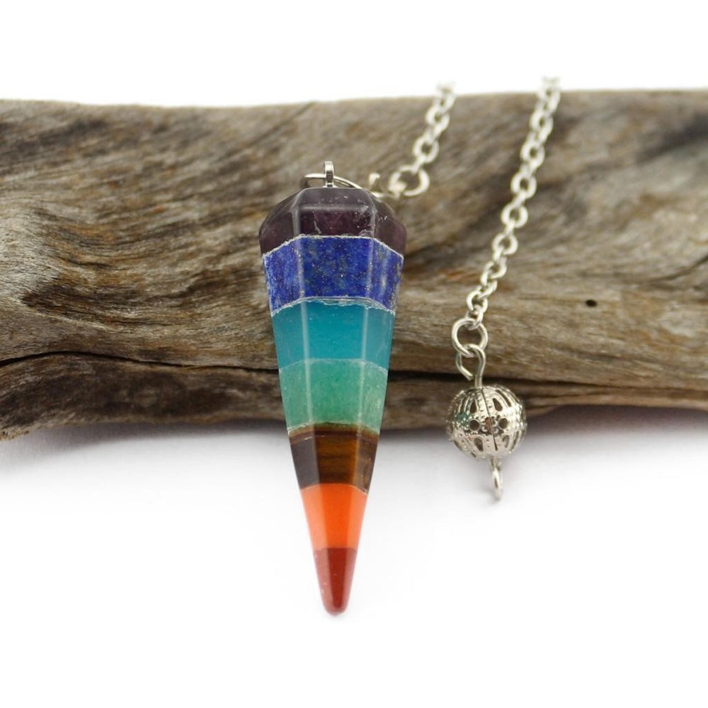 Energy Crystal Point Dowsing Pendulum Scrying Dowser w/ Type