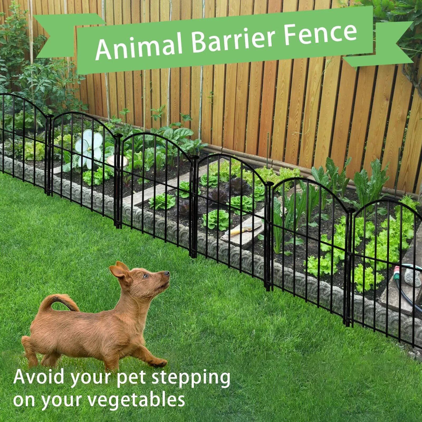 20 Pack Decorative Garden Fence 21in x21.6ft Rustproof Metal No Dig Fence Animal