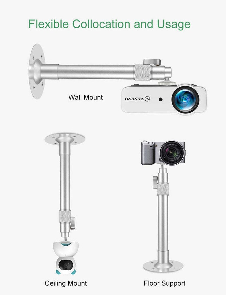 Universal Extending Projector Ceiling Mount 360° Rotatable for Home Theater