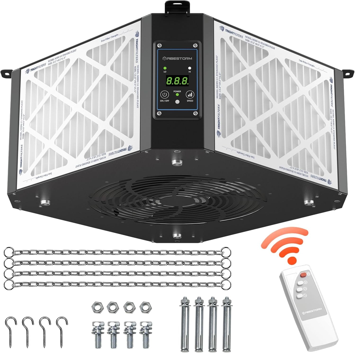 ABESTORM Air Filtration System Filter 360° Intake 1350 CFM Dust Collectors
