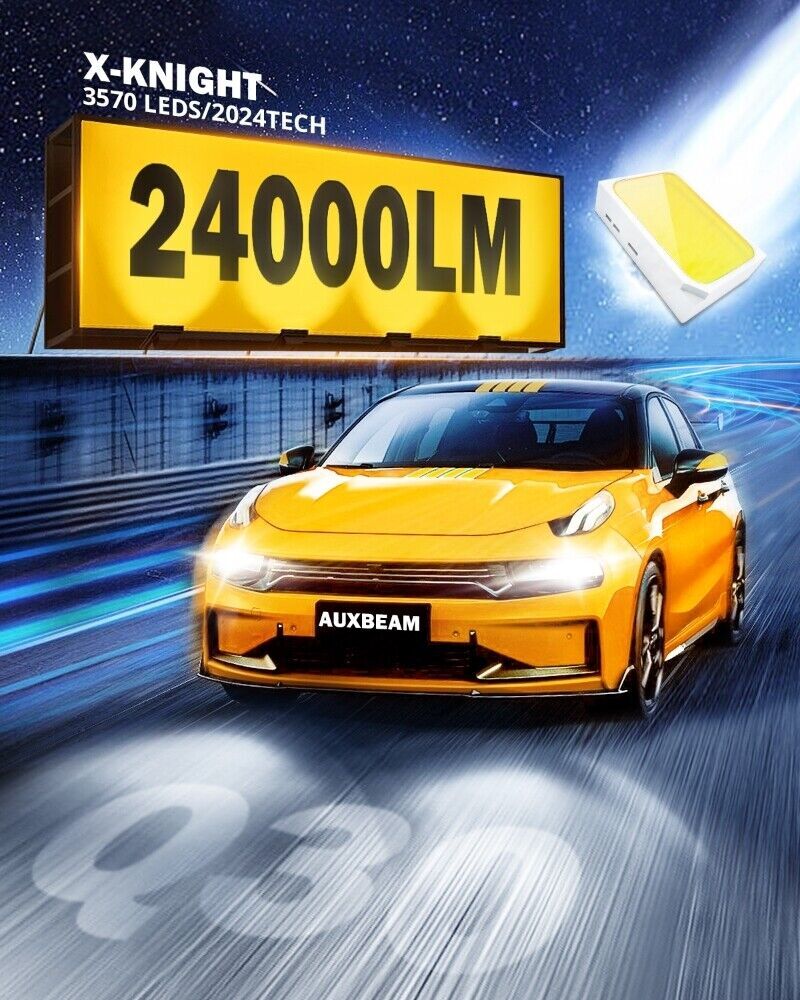 AUXBEAM Q30 H7 LED Headlight High/Low Beam Bulbs 110W 24000LM Bright White 6500K
