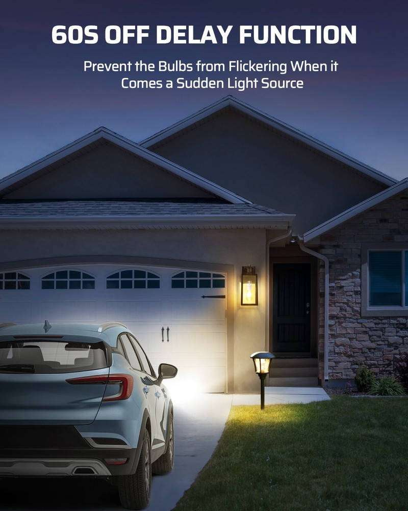 DEWENWILS 2 Pack Light Sensor Socket, Dusk to Dawn 360° Sensor Rotation, E26