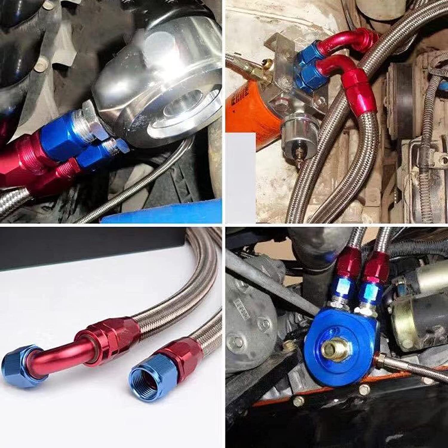 20FT AN6 -6AN AN-6 3/8 Fitting Stainless Steel Braided Oil Fuel Hose Line Kit