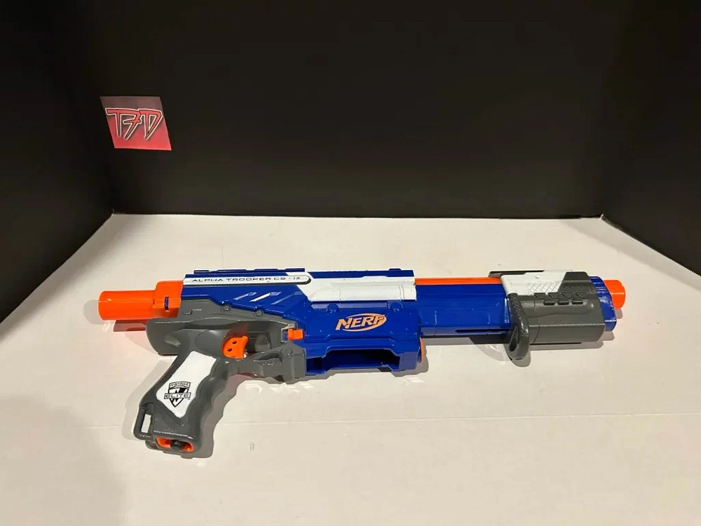 Nerf N-Strike Elite Alpha Trooper CS-12 Dart Blaster Authentic Works