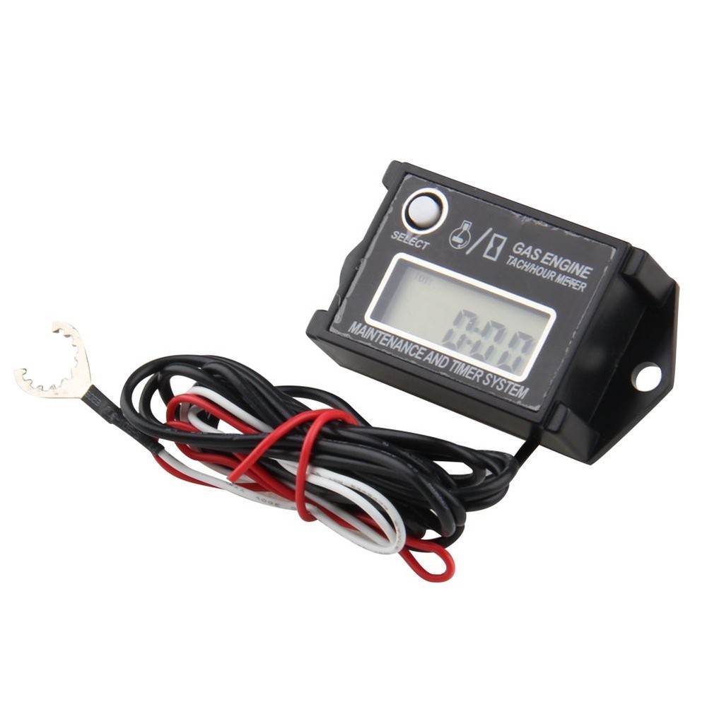 Waterproof IP68 Digital Tiny Tachometer Hour Meter Resettable Job Timer+Battery