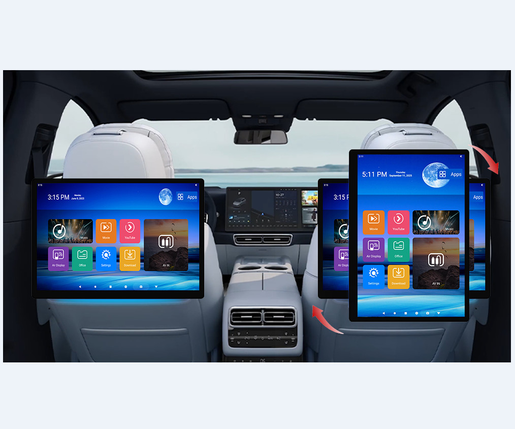 13.5in Touch Screen Car Headrest Video Player Android 14 WIFI Bluetooth FM USB