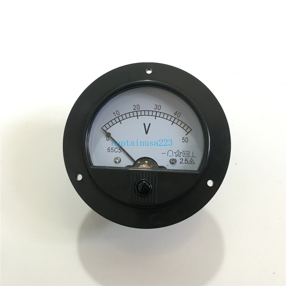 62C2 DC 0-50V Round Analog Panel Meter Volt Voltage Meter Voltmeter Gauge DC 50V