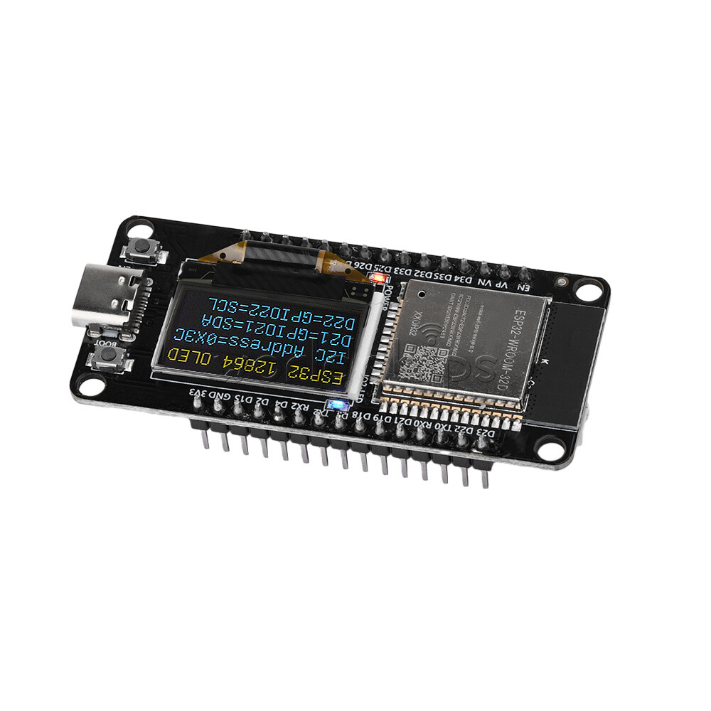 0.96" ESP32 ESP-WROOM-32D WIFI Bluetooth Development Board OLED CH340C Module