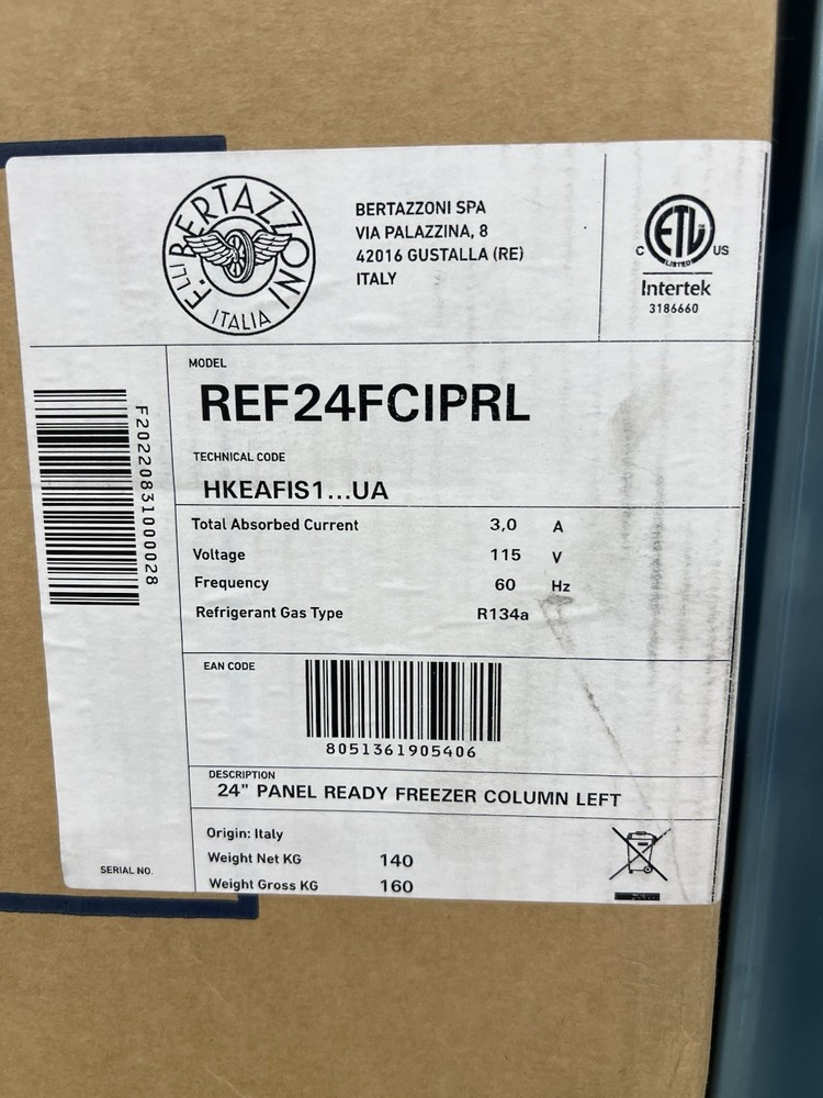 Bertazzoni REF24FCIPRL 24" Panel-Ready Built-In Freezer Column