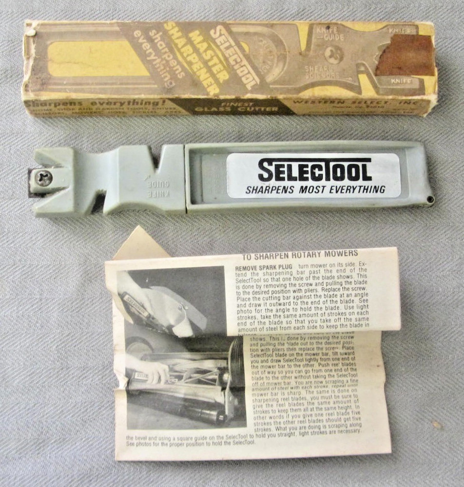 Vintage 1960 Selectool Master Sharpener & Glass Cuter Original Box Instructions