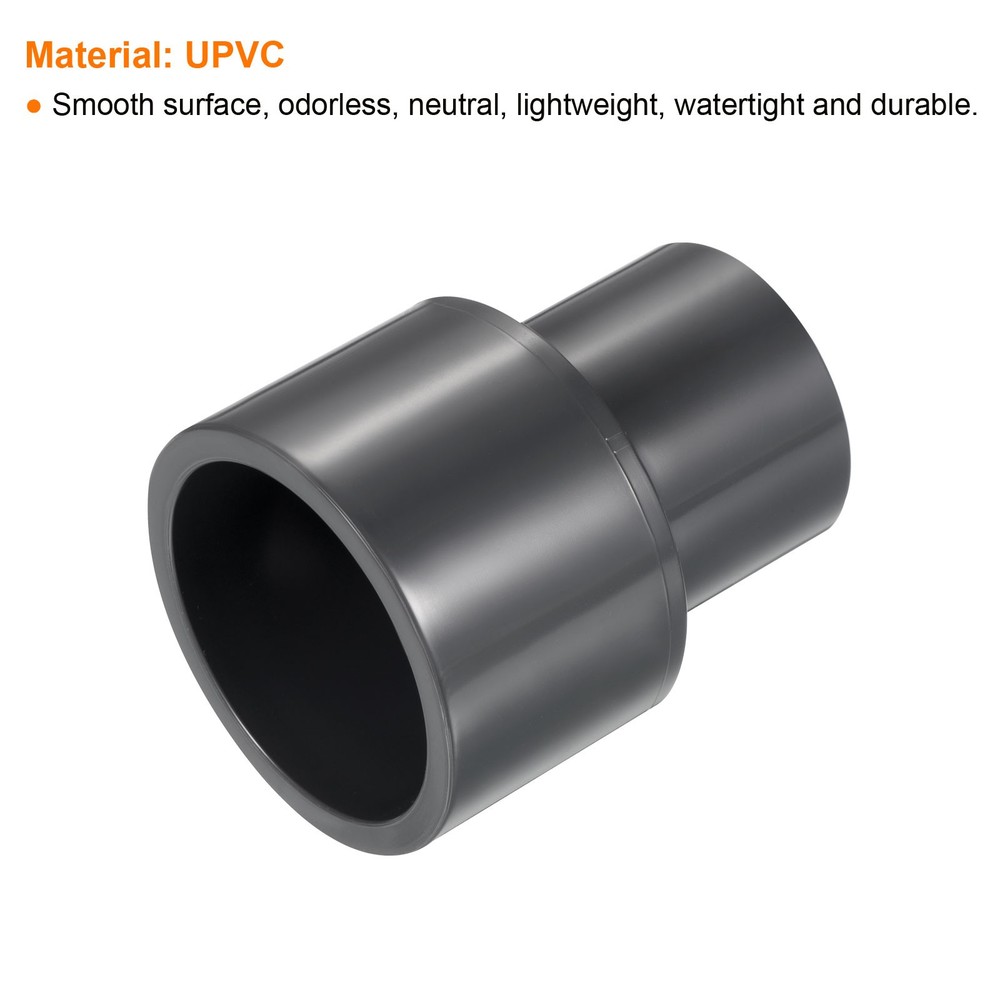 UPVC Reducer Pipe Fitting 1-1/2"x 1" Program Socket 80 Straight Coupling