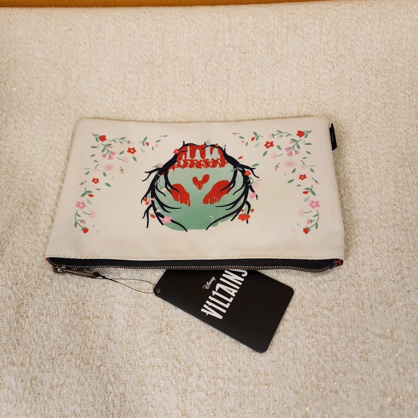 Loungefly Disney Villains Poison Apple Snow White Floral Cosmetic Makeup Bag NEW