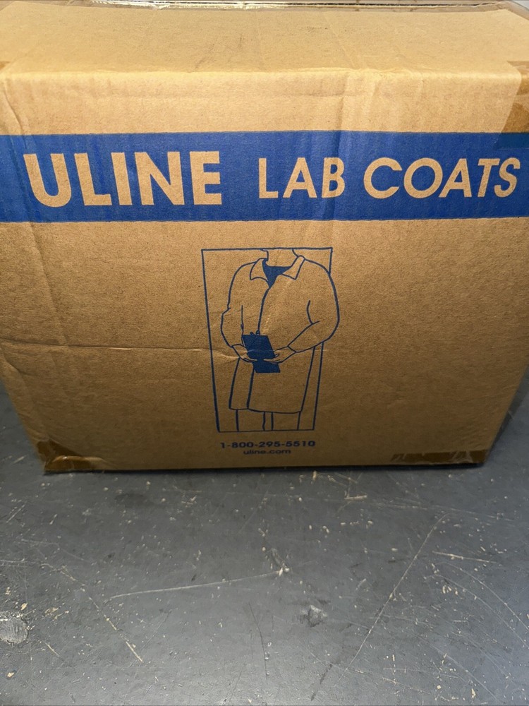 (25/Pk) ULINE PP White Protective Lab Coat Jacket - Size Large