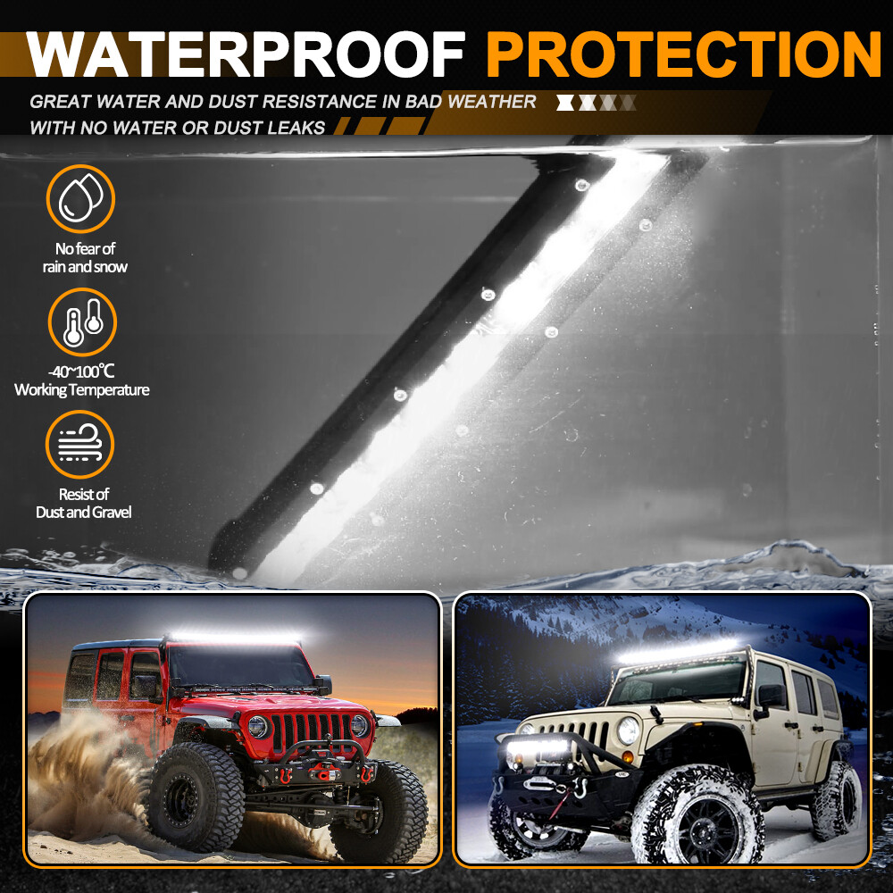 For 2020-2025 Polaris RZR Pro XP Roof 32"Curved LED Light Bar Wire w/3" Pods Kit