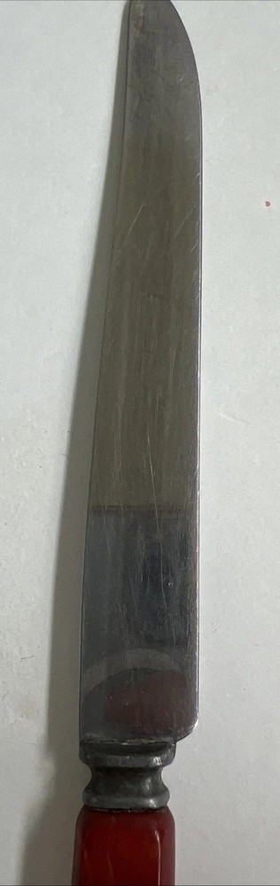 Landers Stainless Flatware Knife Red Bakelite Handle