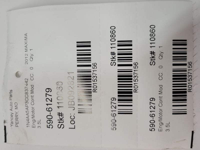 12 13 NISSAN MAXIMA Engine ECM Electronic Control Module Automatic CVT OEM