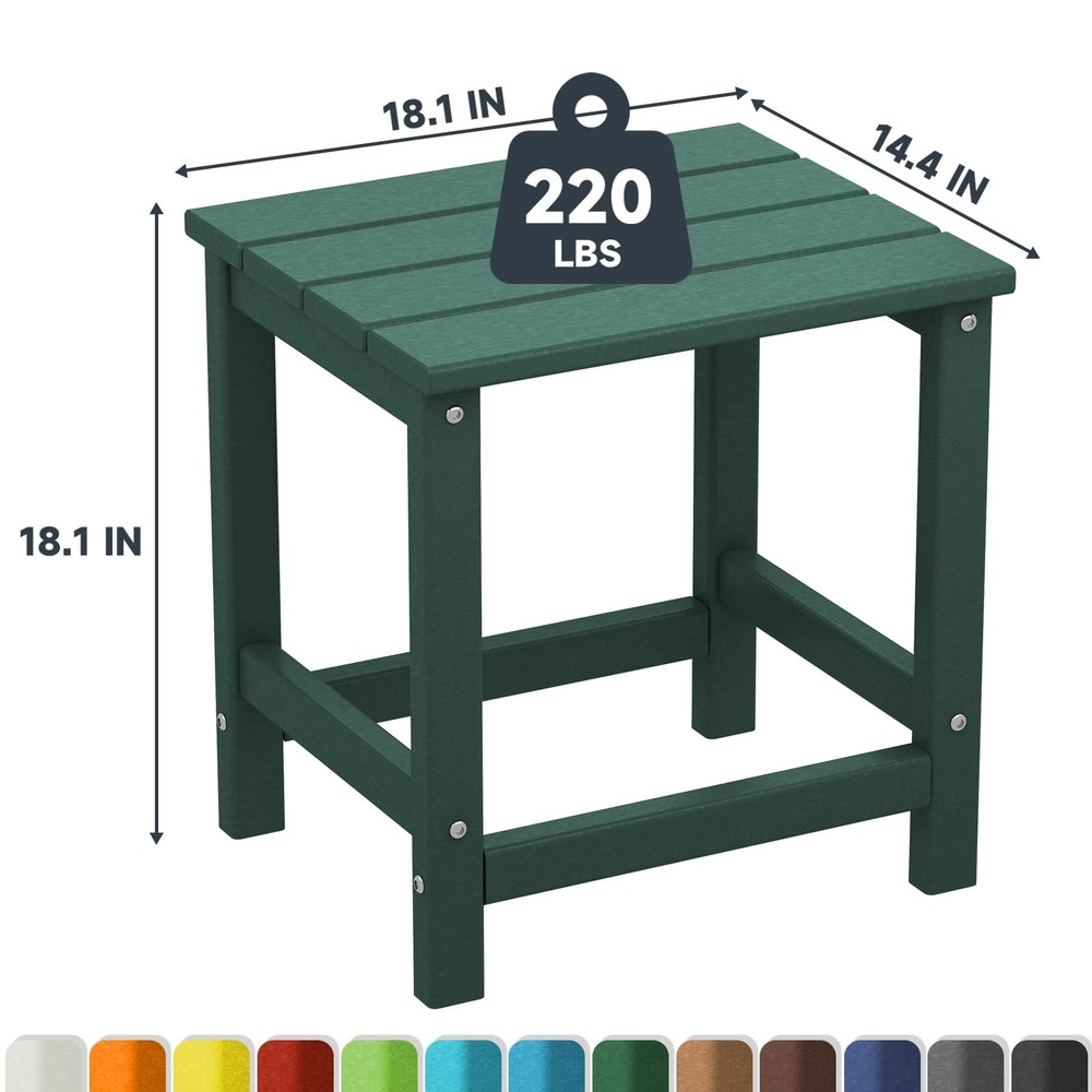Adirondack Outdoor Side Table, Green