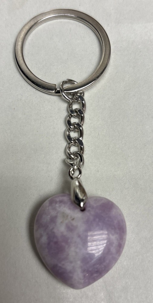 Heart Shaped Lepidolite Keychain