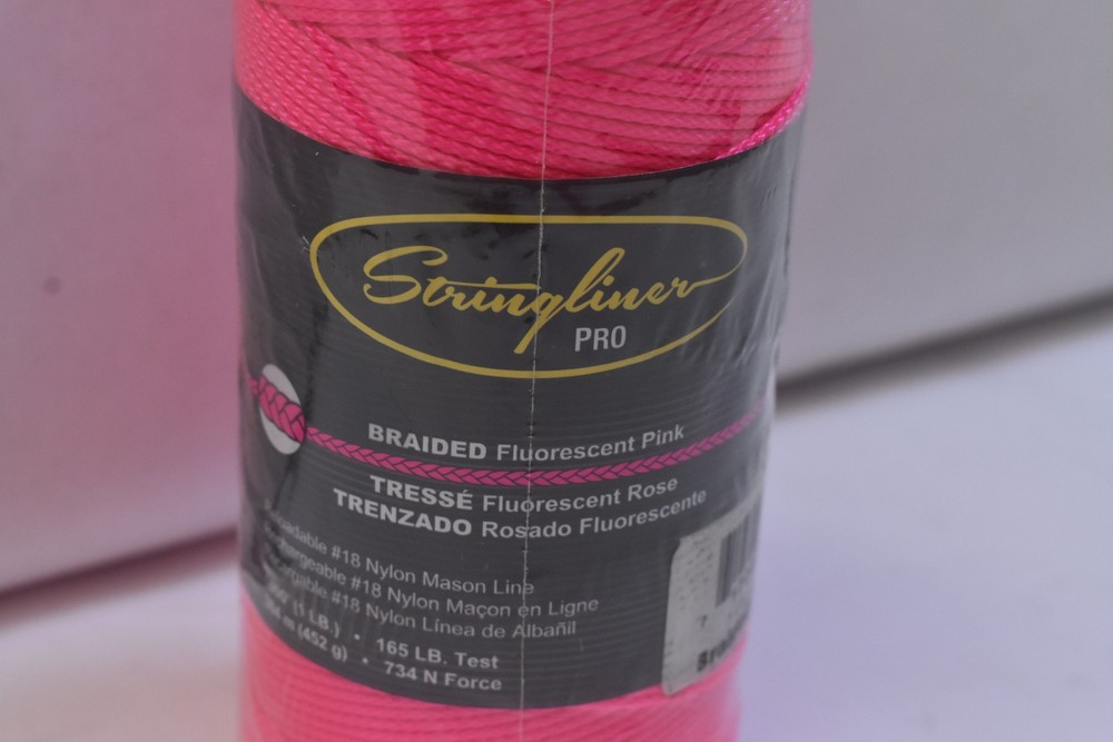 Stringliner Pro #18 Construction Roll Braided Fluorescent Pink 1000' L