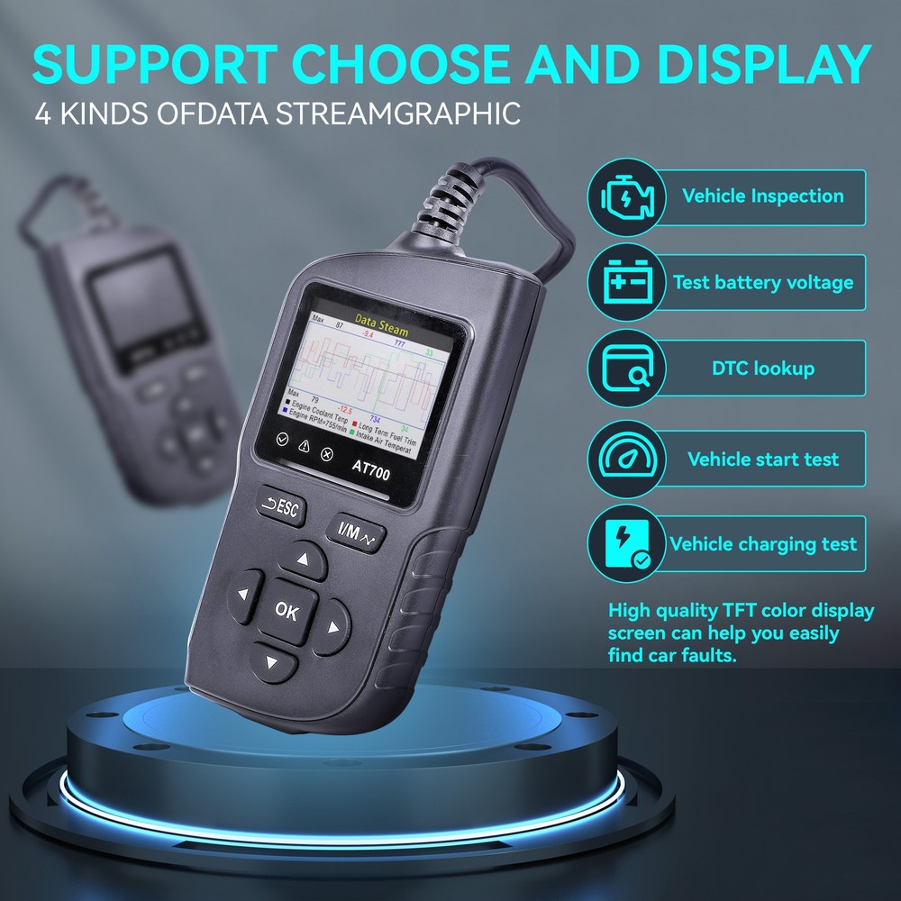 Car Code Reader 16PIN OBD2 Scanner Check Automotive Engine Fault Diagnostic Tool