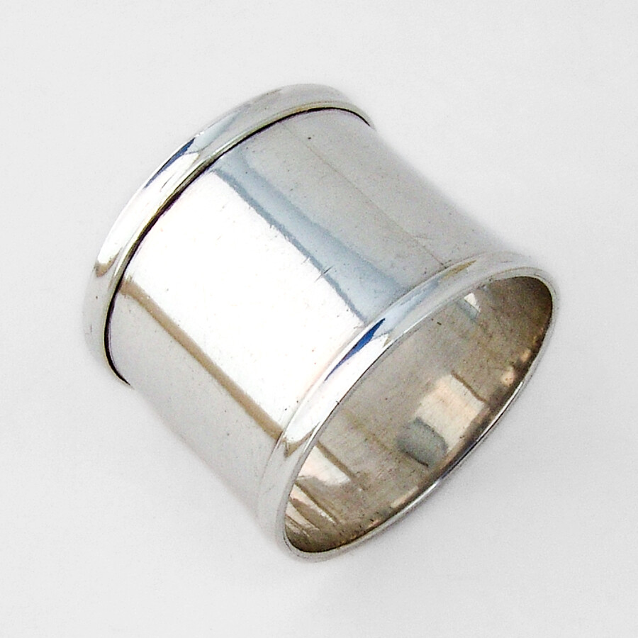 Napkin Ring Engraved Flower Blossoms Sterling Silver
