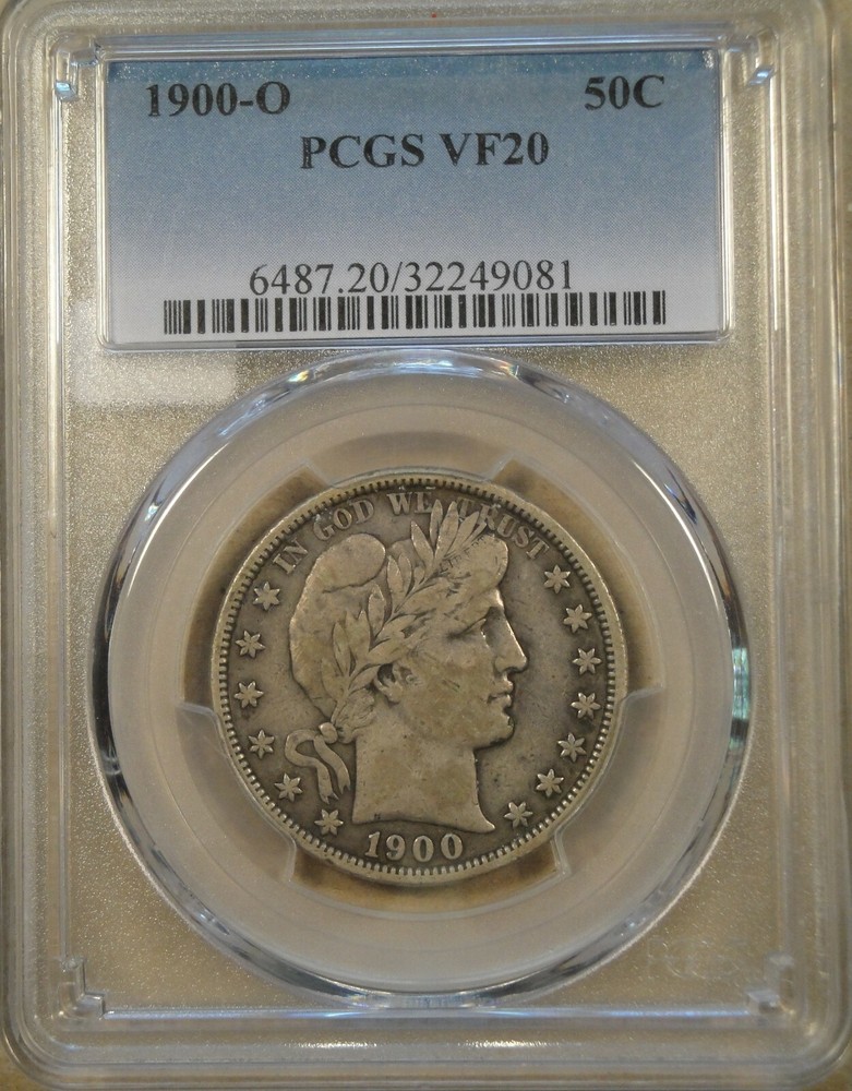 1900-O Barber Half Dollar 50c PCGS Certified VF20