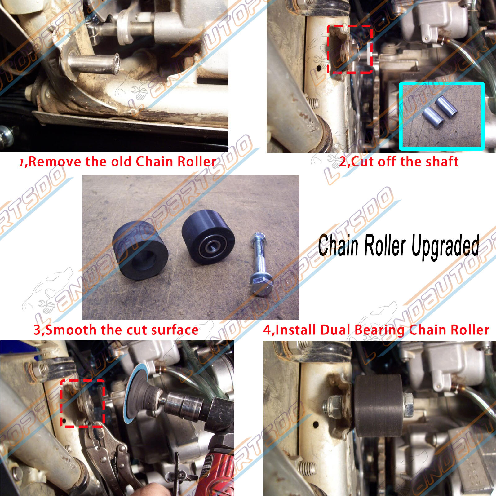 Dual Bearing Chain Roller Upper & Lower Set For Yamaha Warrior YFM350 RAPTOR 350