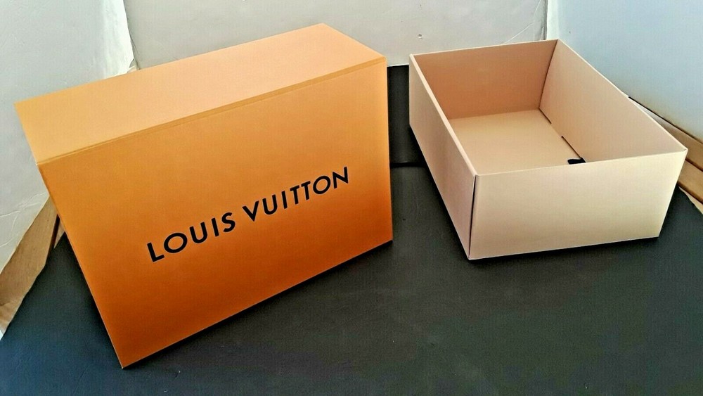 LOUIS VUITTON EMPTY GIFT BOX / LOUIS VUITTON AUTHENTIC ORANGE GIFT BOX FOLDABLE