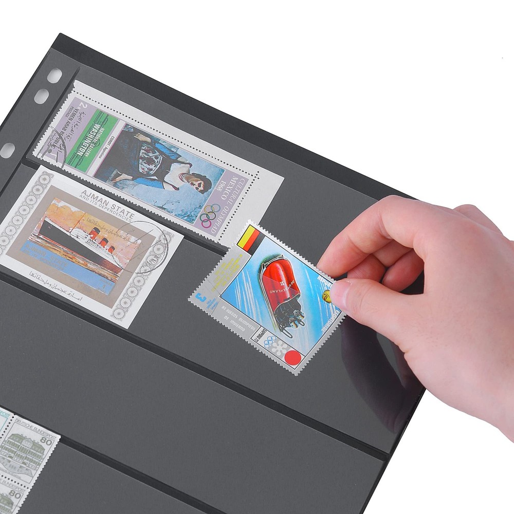 Stamp Collection Inserts 4 Mixed Sizes(5/6/7/8 Pockets), 12 Sheets(24 Pages)