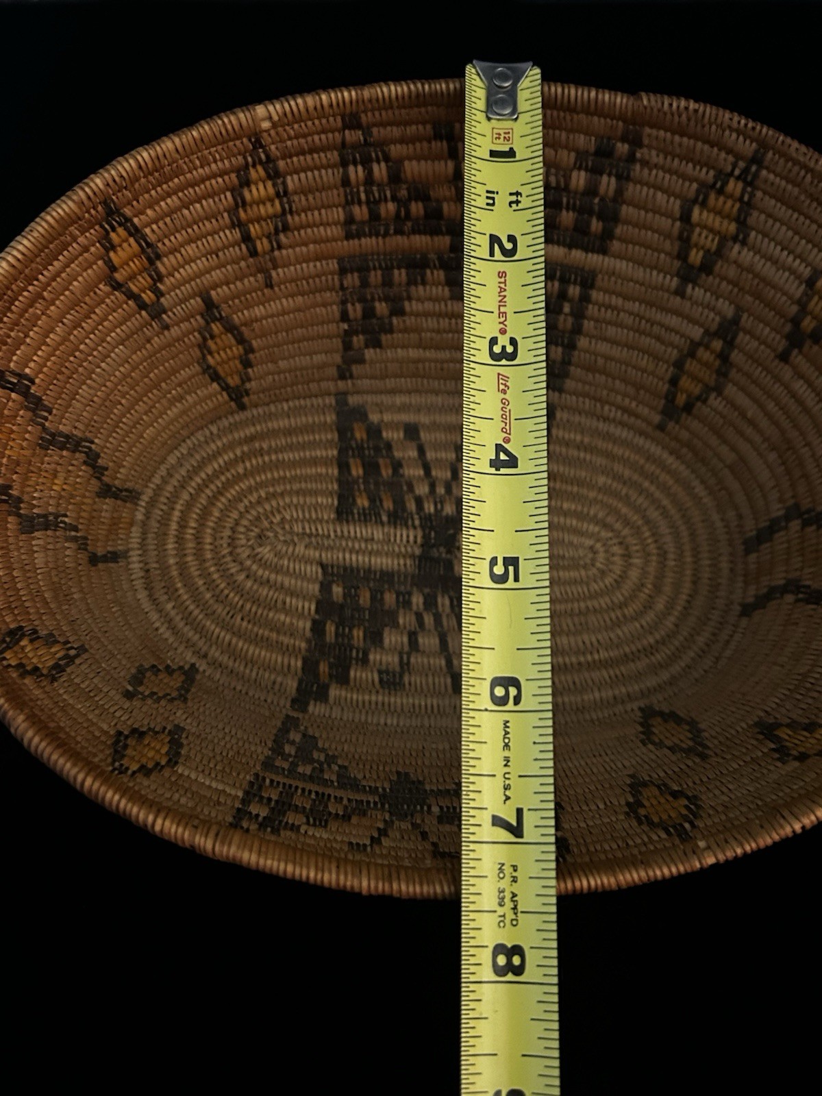 Rare Panamint California Native Basket Butterfly Diamond Zig Zag Polychrome