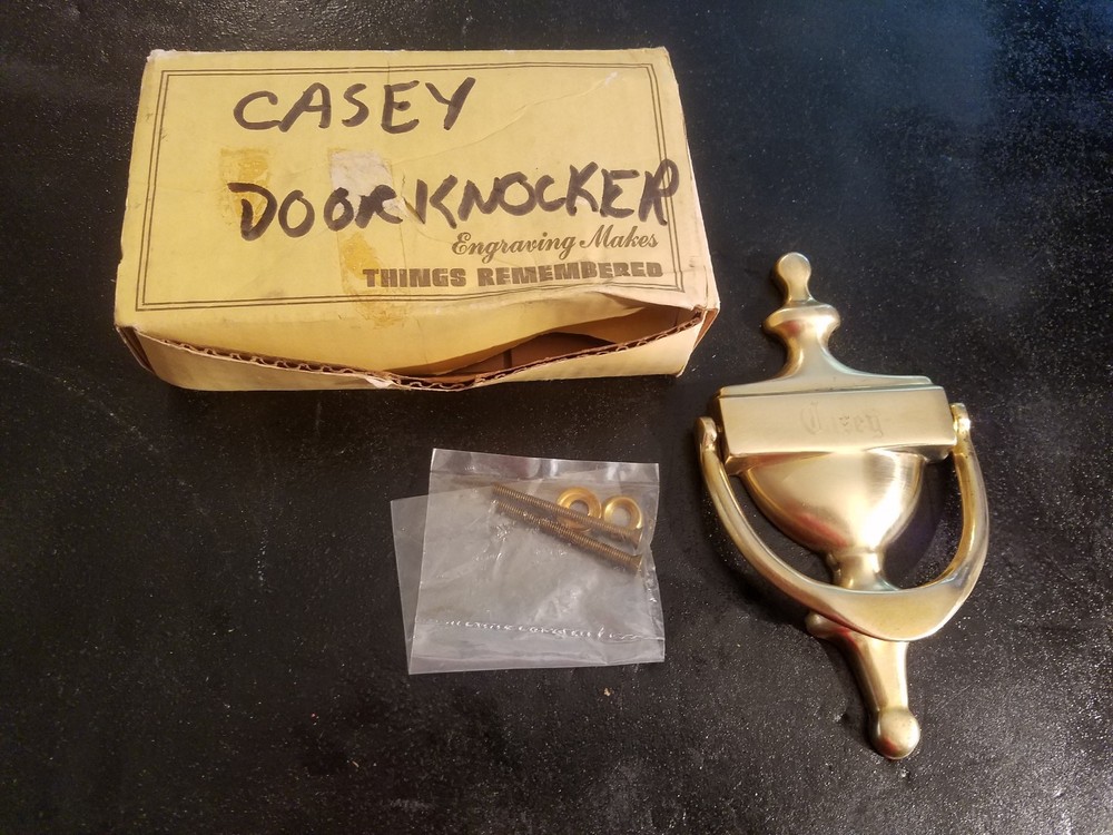 THINGS REMEMBERED SOLID BRASS DOOR KNOCKER Engraved "CASEY"
