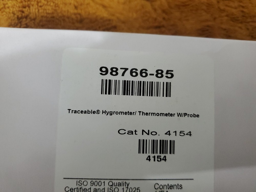 Traceable Hygrometer/Thermometer W/Probe