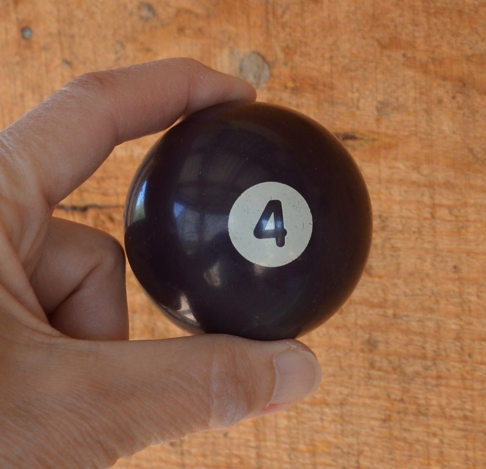 Vintage Pool Ball No. 4 Solid Dark Blue Replacement Re-purpose
