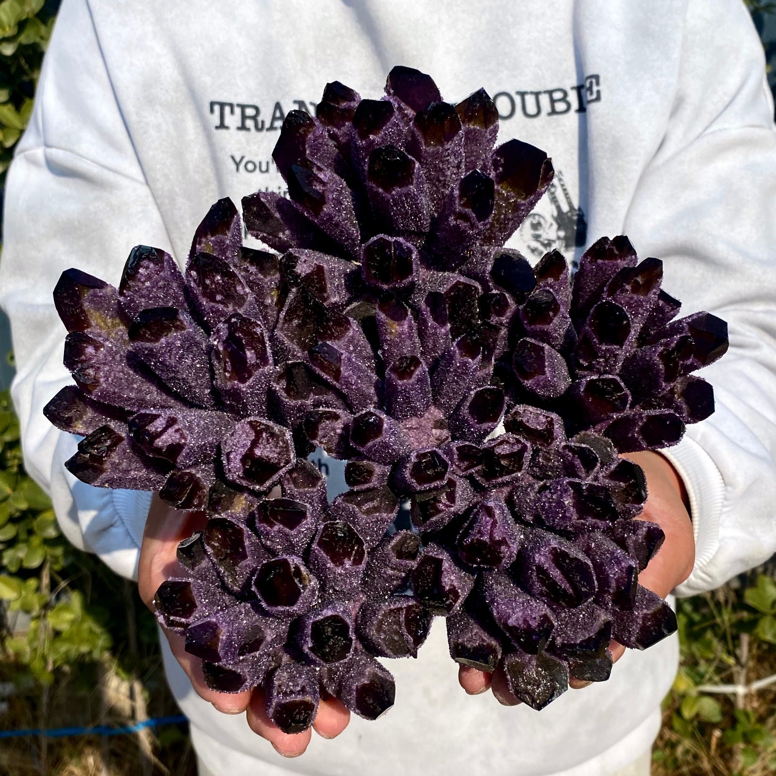 6.34LB New find purple Phantom Quartz Crystal Cluster mineral samples healing