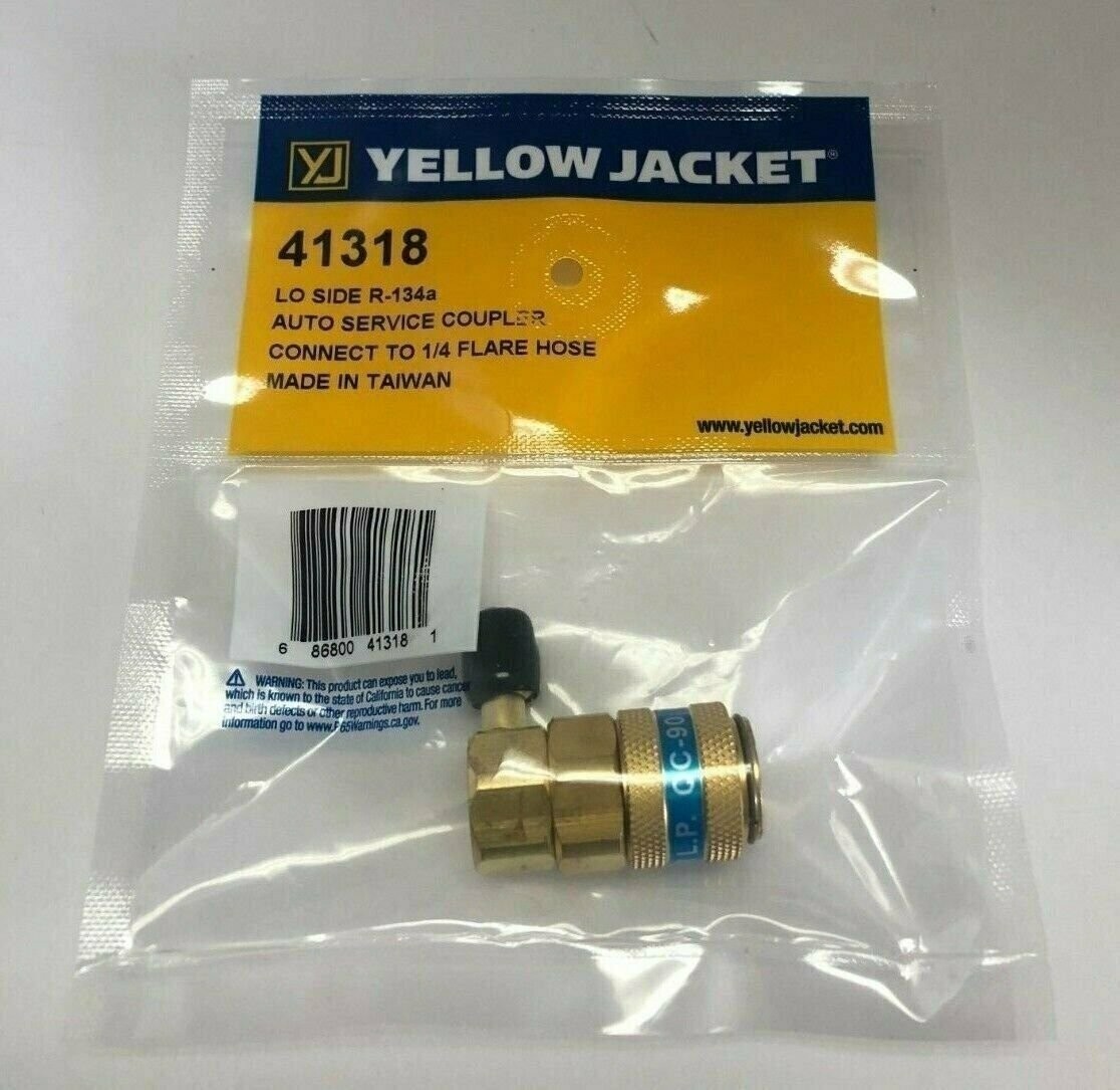 Yellow Jacket 41318 Automotive R134a Lo-Side Coupler with 1/4" Flare