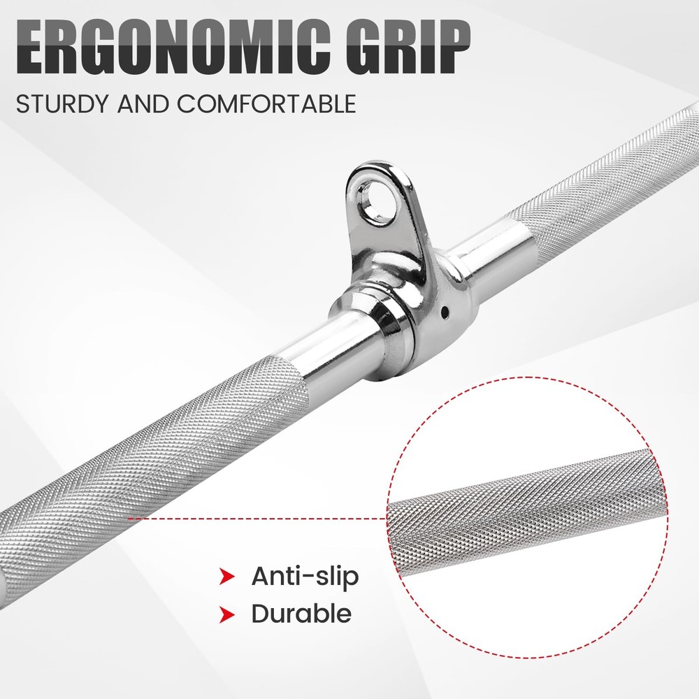 Straight Rotating Bar, 360° Rotating Straight Pull Down Bar Cable Machine Att...