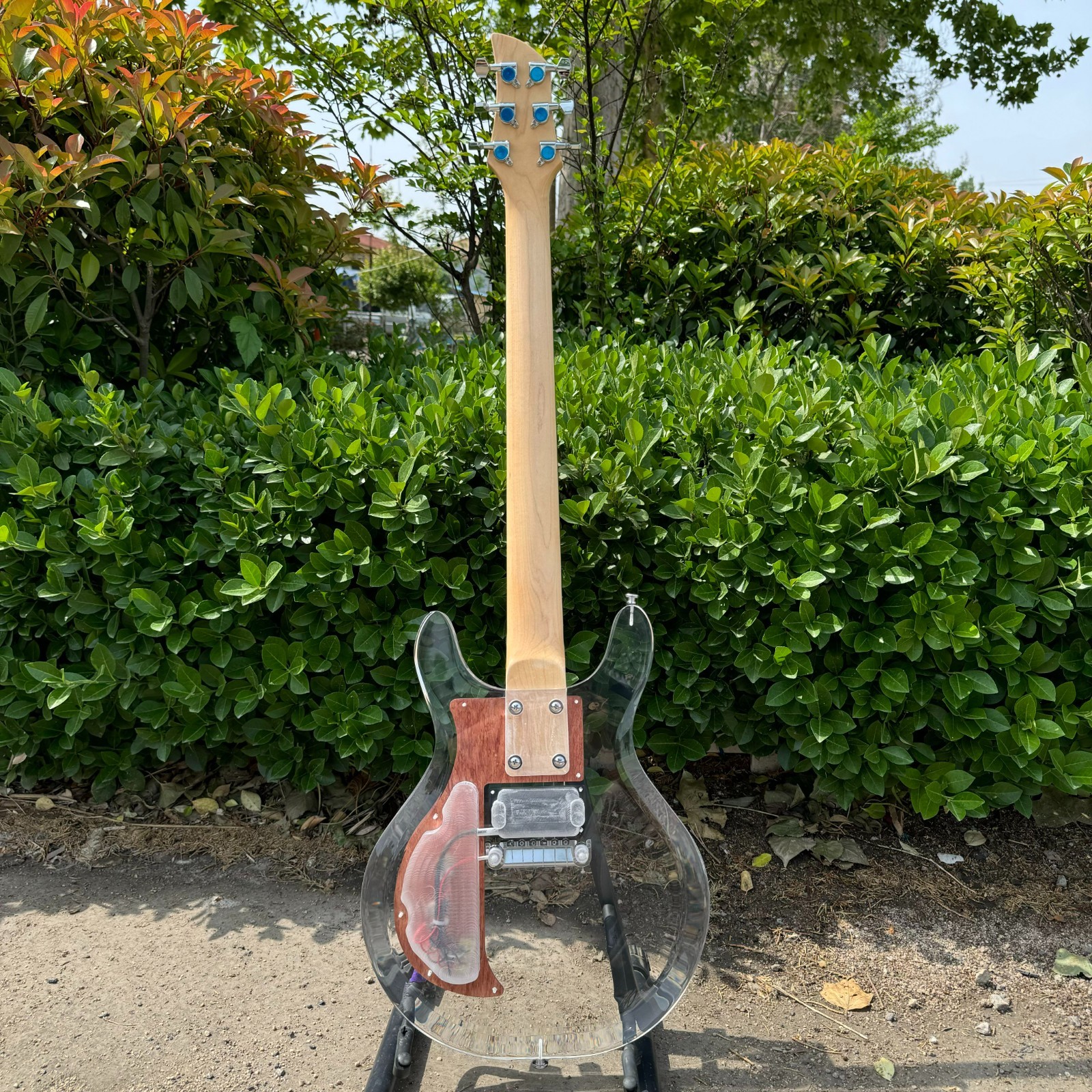 Custom Clear Lucite Electric Guitar-Armstrong DAN Rosewood AccentsRosewood Panel
