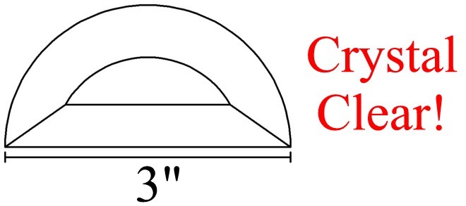 3" Half Circle/Round Bevels - CLEAR (5)