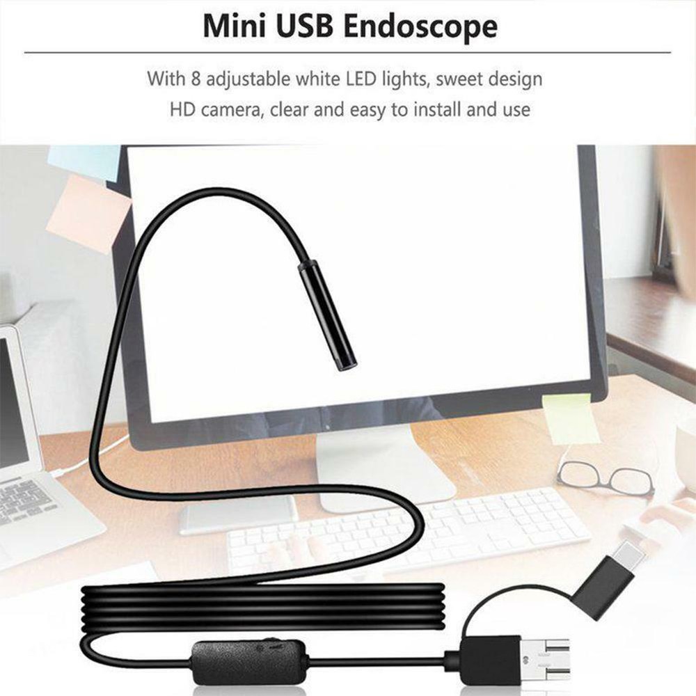 6.5FT Direct Plug To Android Borescope Endoscope Snake Inspection Camera IP67