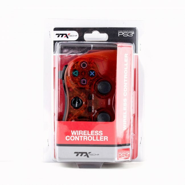 TTX Tech PS3 Wireless Controller Clear Red
