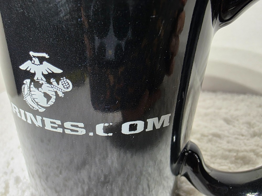 US Marine Corps Black Ceramic Coffee Mug