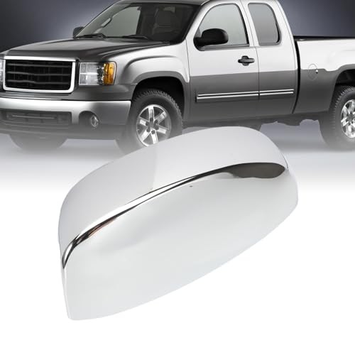 2 PCS Upper Mirror Cap Chrome Plated Compatible with 2007-2013 Silverado