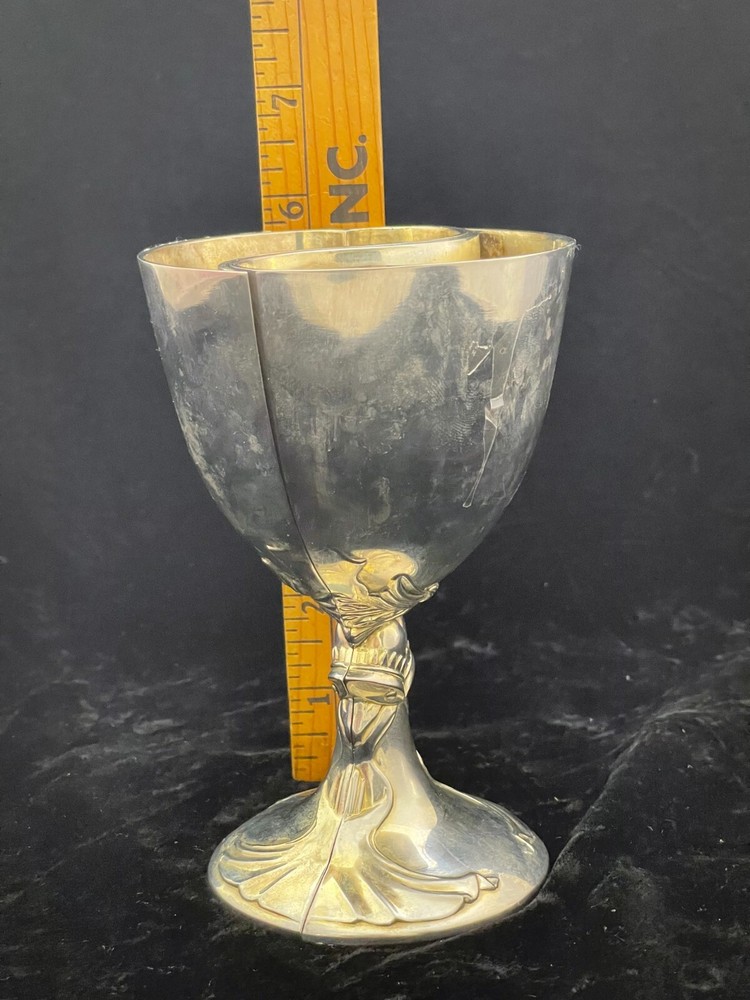 Silver Plated Heart Shape Wedding Double Toasting Chalice