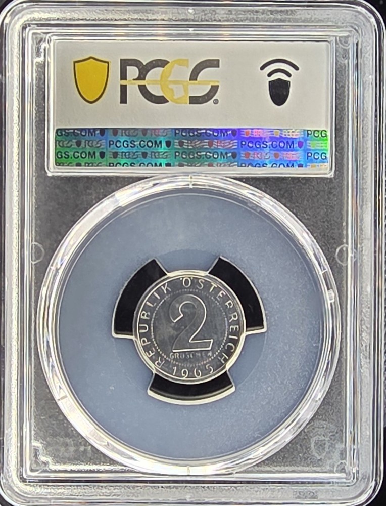 1965 Austria 2 Groschen Proof |PCGS PR66
