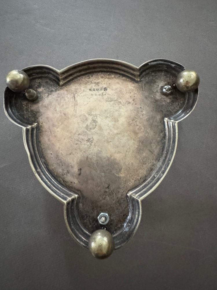 JOHN FULLERTON JFG EPNS SILVERPLATE LION EDGE PLATTER TRAY BASE VINTAGE