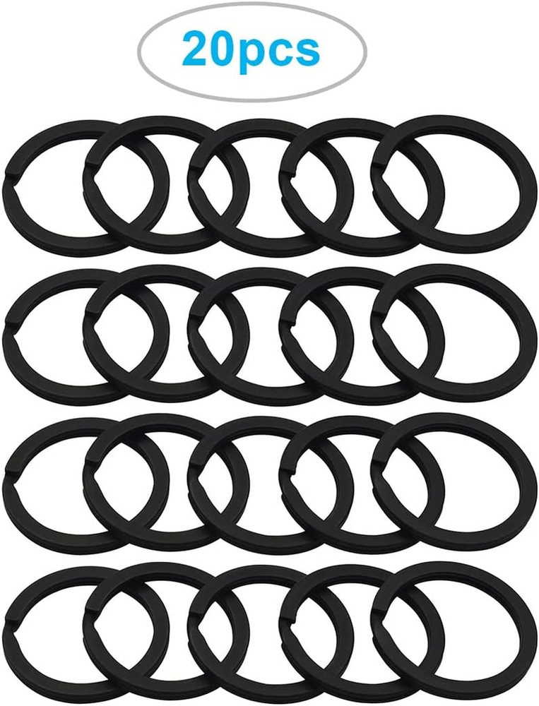 20 Pack Key Ring Keychain 3/4 Inch 20mm Diameter Metal Flat Split Key Chains