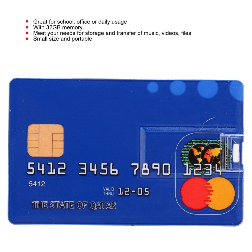 (32GB)Card Shaped U Disk Simple Unique USB Flash Drive For Data Storage File
