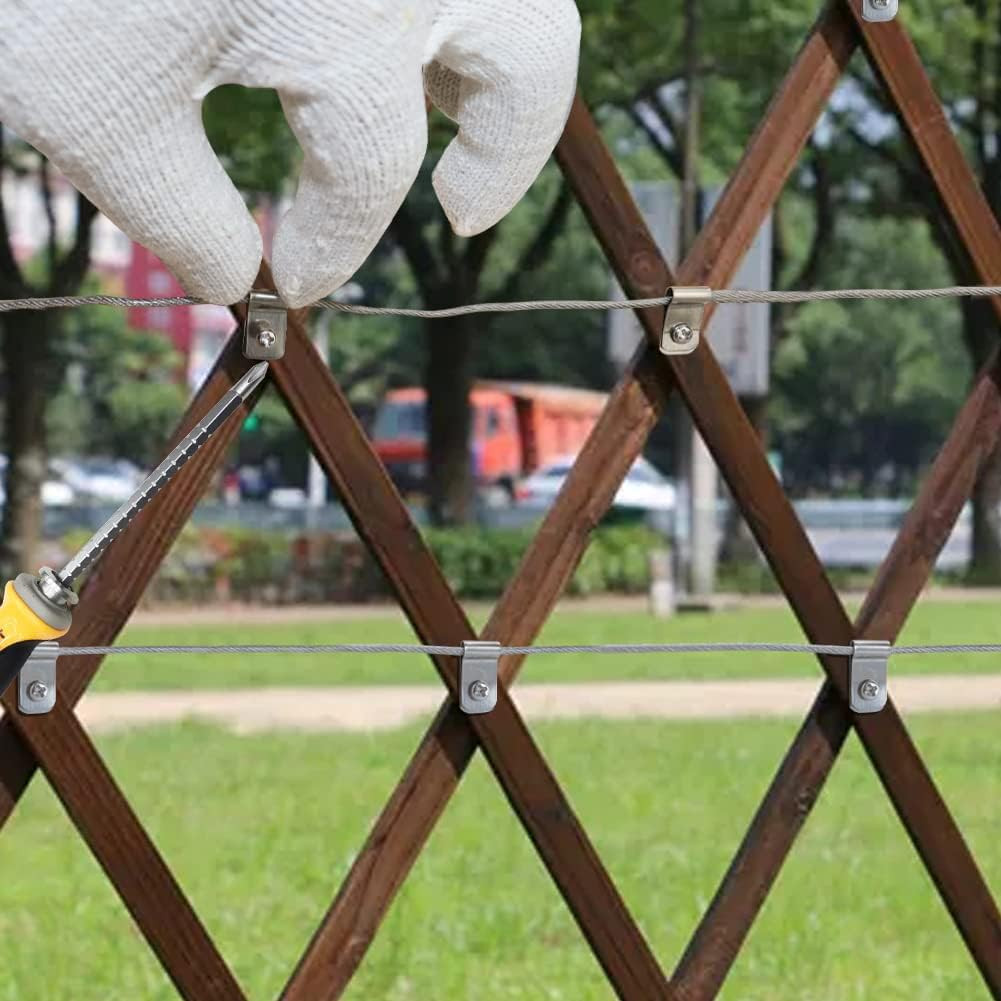 100 Pcs Wire Fence Clips Metal Clamps Stainless Steel Fencing Mounting Clips for