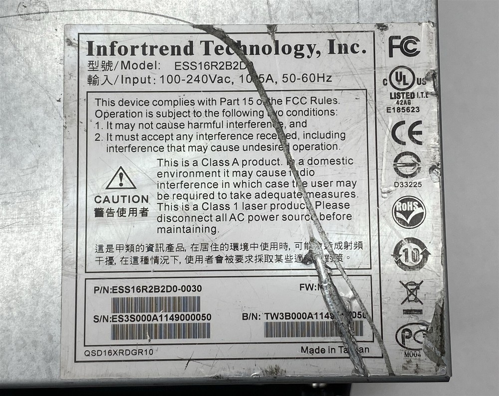 Infortrend EonStor ESS16R2B2D0 16-LFF Storage Array ESDS S16F-R2840-4 Controller