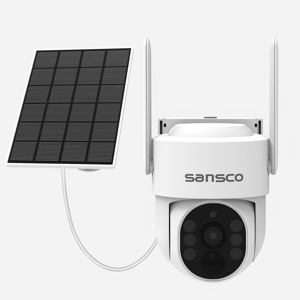 8CH Wireless Solar Powered CCTV Security System 4MP WiFi Audio PTZ Camera